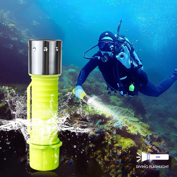 

diving t6 l2 led torch rechargeable 18650 lantern underwater lamp diving scuba 3 modes ip68 waterproof