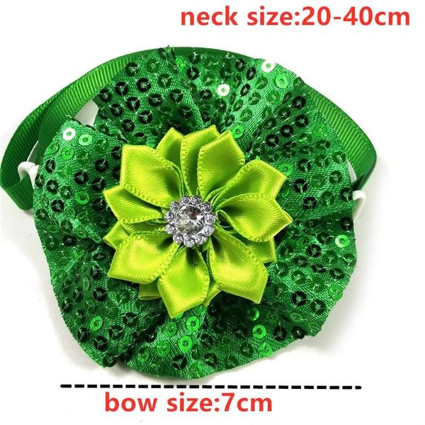 

dog apparel pet supplies accessories 30/50pcs st patrick's day bowties neckties small bowtie collar green flowers style