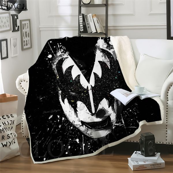 

cloocl new punk rock kiss band 3d print street style air conditioning blanket teens bedding throw blankets plush quilt