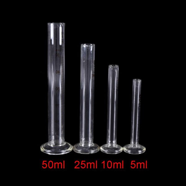 

lab supplies 50ml measuring cylinder with spout and graduation, round glass base, laboratory equipment