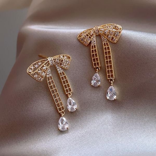 

dangle & chandelier korean hollow butterfly inlay crystal asymmetric earrings long tassel women for drop pendientes trendy brincos, Silver