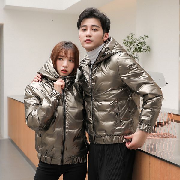 

men/women winter bright color short warm coat down jackets 2021 new fashion thickened white duck hooded m-4xl, Black