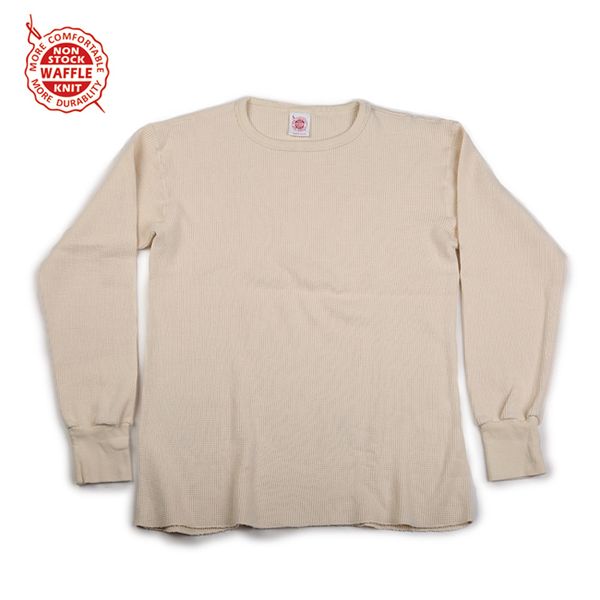 

long-sleeve shirts of men with heavy weights knitted from the standard waffle test not stocked gixf, White