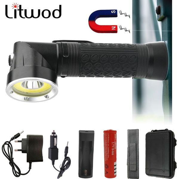 

litwod z201305 multi-function led 8000lm xm-l t6 /cob zoomable 3 modes aluminum lanterna camping battery