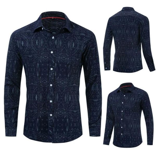 

men's t-shirts long sleeve button up shirt blouse printed casual work office t-shirt, White;black