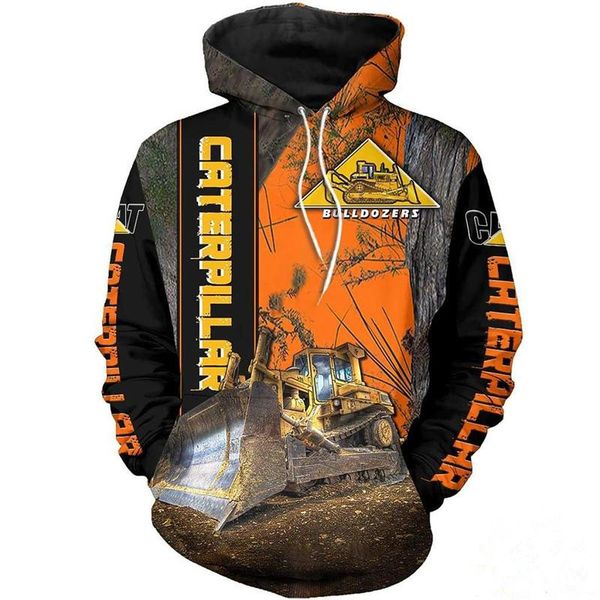 

men's hoodies & sweatshirts beautiful cat heavy equipment camouflage 3d printing hoodie for men and women fashion casual shirt zipper, Black