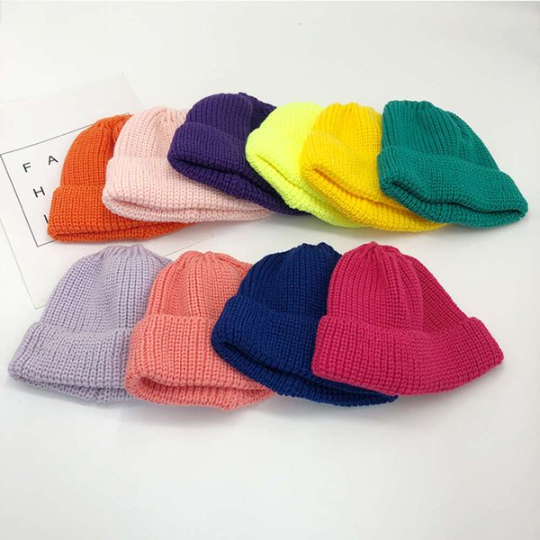 

hat autumn and winter wool warm cold melon skin female solid color knitted llord tide, Blue;gray