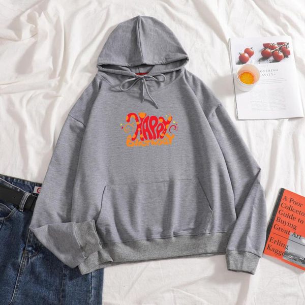 

women's hoodies & sweatshirts autumn happy birthday funny letter pullover womens casual white hoodie long sleeve sweatshirt print kawai, Black