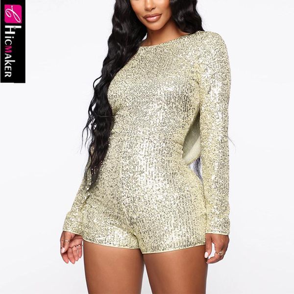 

women's jumpsuits & rompers women plus size bodycon romper glitter long sleeve shining sparkly night out cocktail party playsuit, Black;white