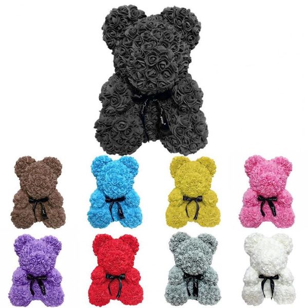 

rose bear romantic handmade pe foam simulation flower bear doll for valentine's day gifts
