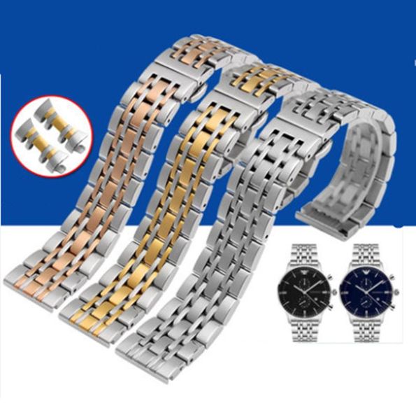 

watch bands accessories solid stainless steel strap case, Black;brown