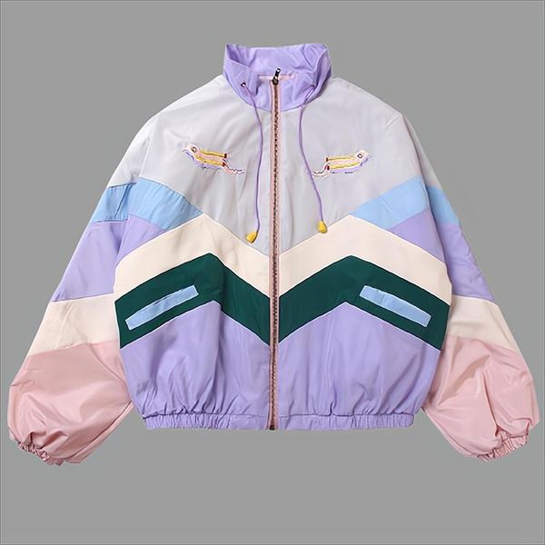 

women's jackets 2021 women pastel bomber jacket cute embroidery color block duster souvenir sukajan japanese girls harajuku style, Black;brown