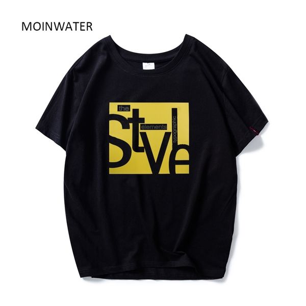 

moinwater new fashion pattern 100% cotton t shirts for women lady casual high street tees female summer short sleeve mt1939 210315, White
