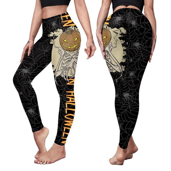 

yoga outfit fashion women's halloween printing high waist tight fitting hip lifting seamless leggings gym pants pantalones de yoga#g4
