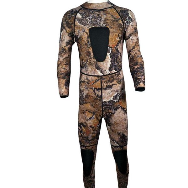 

swim wear mens spearfishing 3mm wetsuits camouflage neoprene one piece scuba diving suits with chest pad full body long sleeve