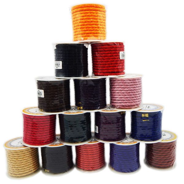 

leather cords for jewelry making diy bracelet necklace accessories 4mm braided leather rope supplies finding wholesale lots bulk, Bronze;silver