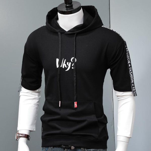 

men's hoodies & sweatshirts men fashion patchwork autumn hip hop hoody streetwear cotton oversized clothing, Black