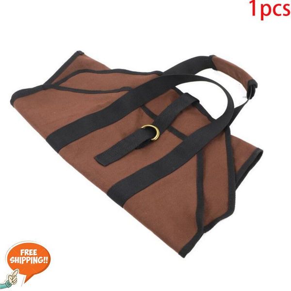 

storage bags waterproof large capacity camping picnic outdoor firewood bag durable canvas carrier tote 1pcs