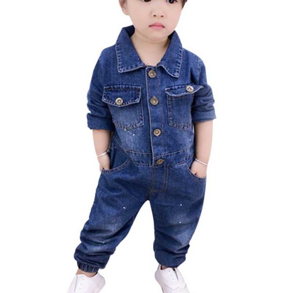 

jeans baby girls boys denim overalls fashion kids overall for spring autumn children trousers jumpsuit, Blue