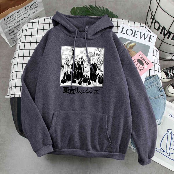

tokyo avenger imprsion animation hoodie men's autumn and winter hoodie wool hoodie cartoon harajuku street clothing, japan, Black