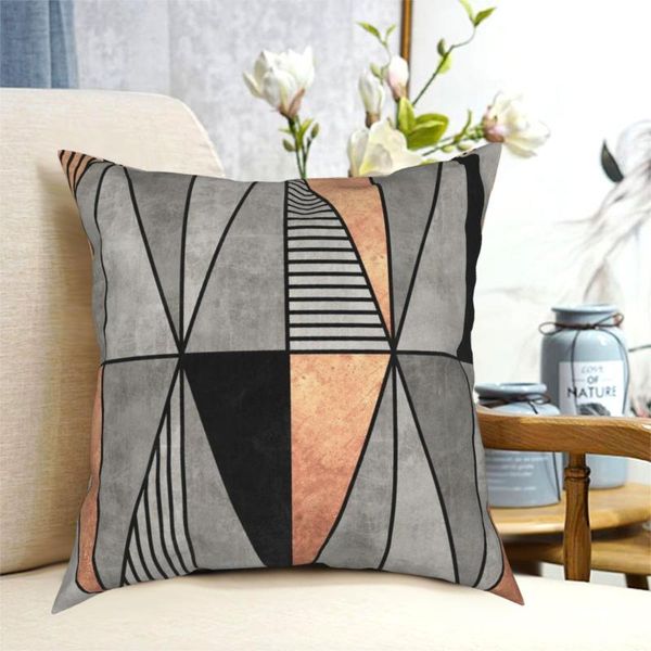 

pillow case concrete and copper triangles modern art pillowcase printed polyester cushion cover decorations home 40x40cm