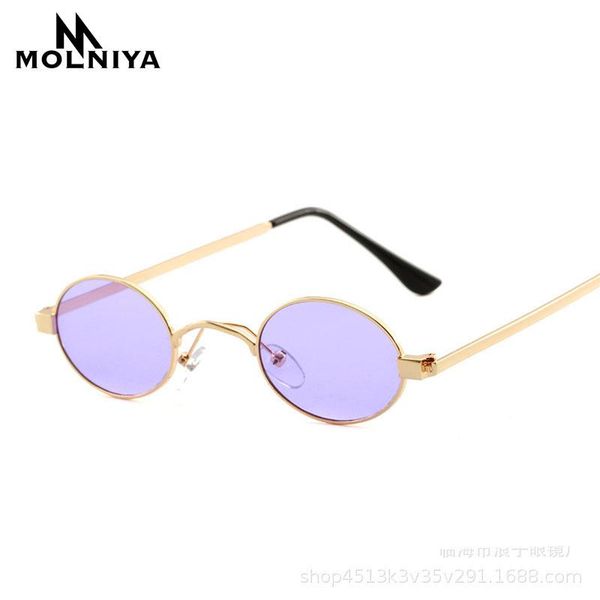 

sunglasses molniya fashion women round metal frame small size oval sun glasses men classic ocean eyewear uv400, White;black