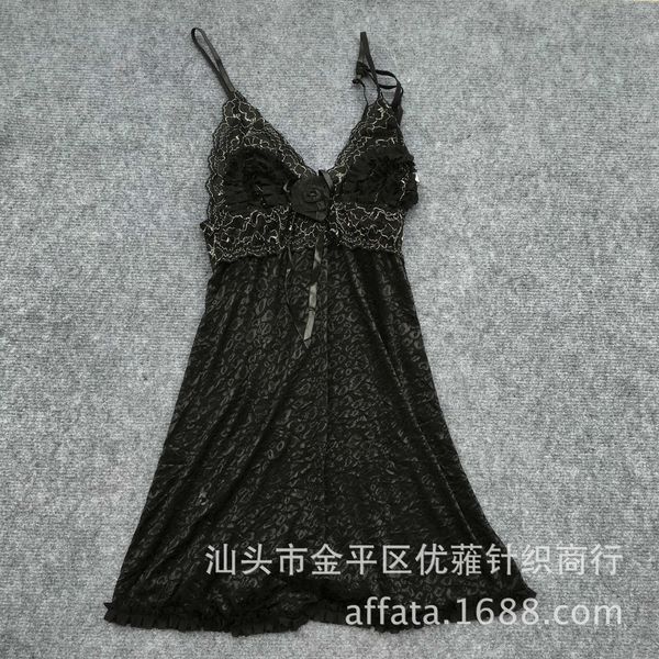 

underwear suit bandage lace cardigan perspective pajamas size mix, Black;white