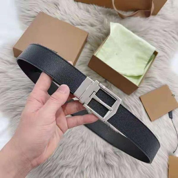 

belts 3.4cm adjustable quality leather for men reversible jeans fashion luxury classic brand designer logo belt original box, Black;brown