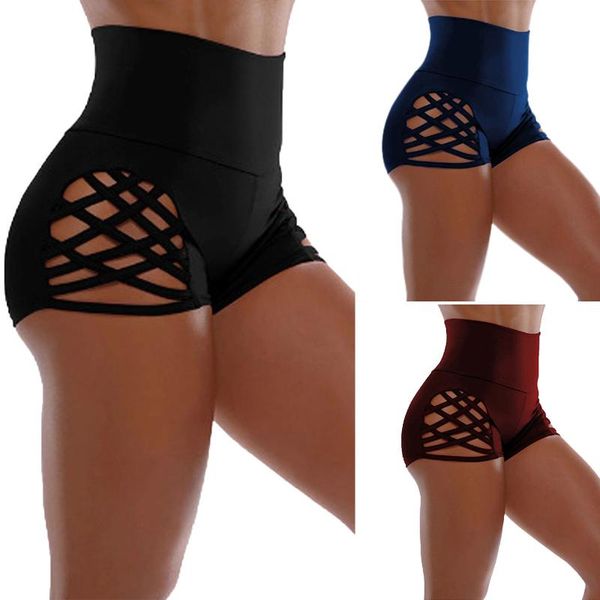 

yoga outfit women's pants summer leggings buttocks high waist solid color seamless fitness bandage sweatpants gym shorts
