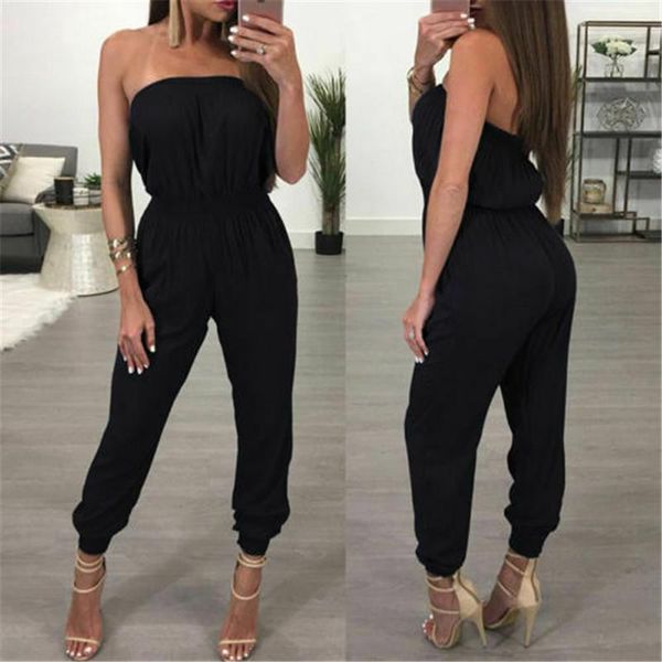 

gym clothing womens off shoulder bodycon skinny jumpsuit romper casual clubwear trouser, White;black