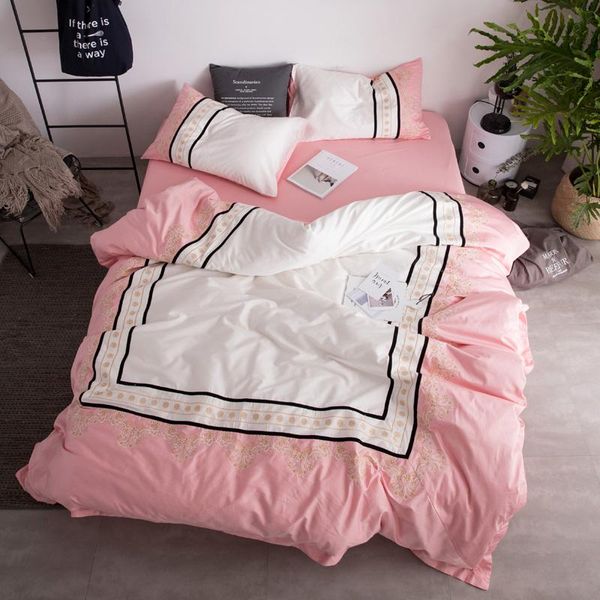 

bedding sets 4pcs luxury egypt cotton romantic holiday set embroidery duvet cover bed sheet pillowcases king  size