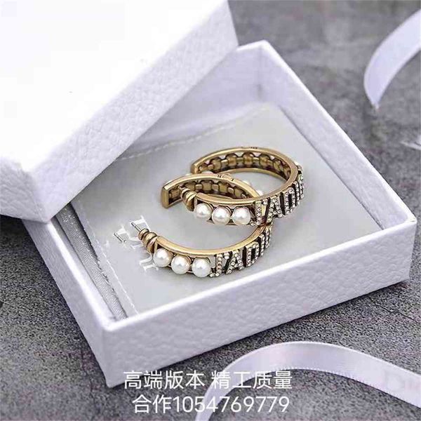 

2021 luxury designer jewelry new pearl earrings female fashion personality net red letter, Silver