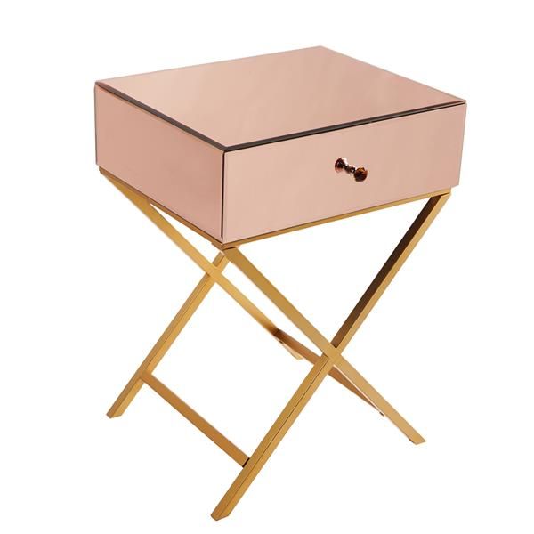 

bedroom furniture nordic coffee and contemporary small 1 drawer mirrored side table rose