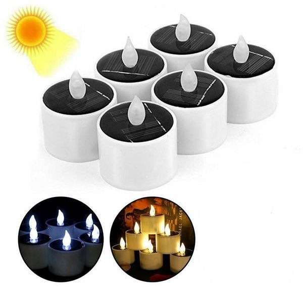 

solar power led candles flameless lights electronic waterproof solar led tea lights for christmas outdoor home party dec jllnmo
