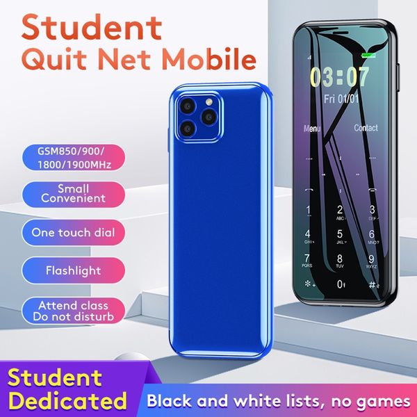 Sbloccato Ultra-sottile Piccoli Telefoni cellulari Supper Mini Dual SIM Carta SIM Portatile Studente Telefono cellulare Esci da Internet Addiction Backup Telefoni Telecamera Torcia della fotocamera Un quadrante chiave