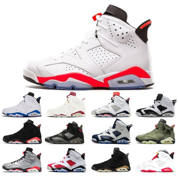 

man's basketball shoes 6s high cut alternate angry bull black cat infrared carmine dmp hare marron olympic oreo sport blue unc infared