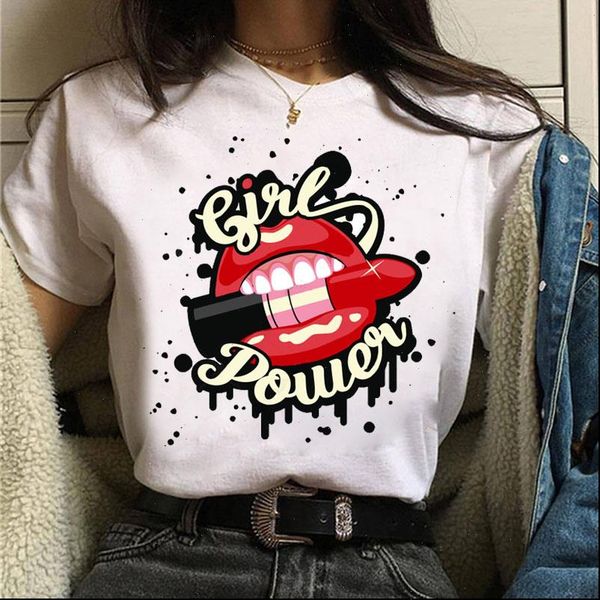 

feminists harajuku t shirt women feminism grl pwr t shirt girl power 90s graphic tshirt summer t shirt female aesthetic tees, White