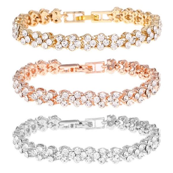 

link, chain rock diamond roman bracelet double women man festival gift, Black