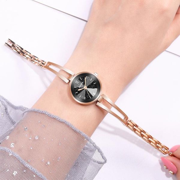

wristwatches women watch the water cut bright alloy belt ladies fashion casual students watches quartz, Slivery;brown