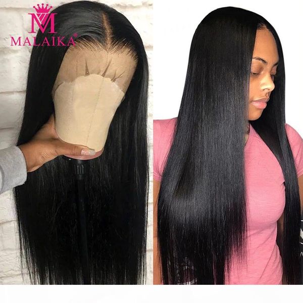 

malaika straight 13x4 lace front human hair wigs brazilian virgin remy hair for black women 360 frontal full hd transparent wigs, Black;brown