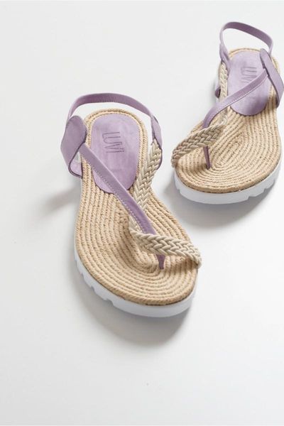 

sandals women lilac genuine leather eva outsole, Black