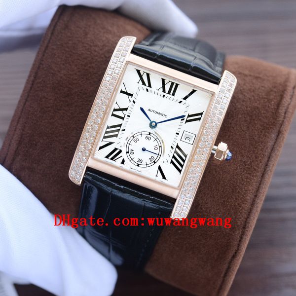 

2020 classic tank men watches joker leather wristwatches square mens watch 34x44mm d31313