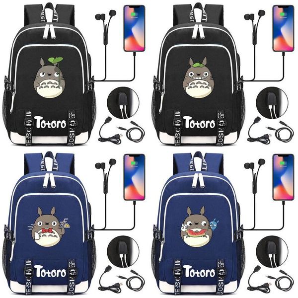 

backpack my neighbor totoro men women usb charging laptravel bags boys girls student casual mochila