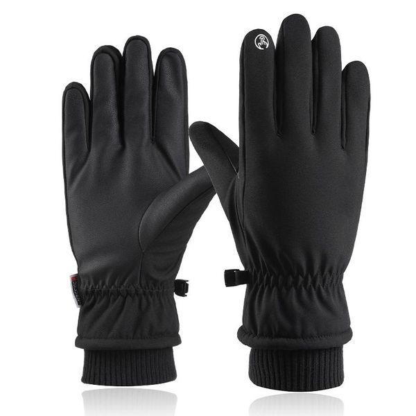 

five fingers gloves waterproof winter warm snow ski snowboard motorcycle riding touch screen for men h9, Blue;gray