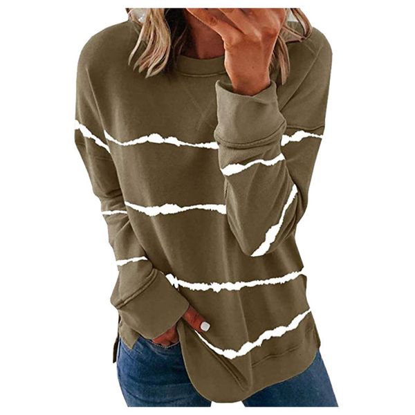 

saleretrieve patchwork on stripped women's t-shirts print o-neck with long mouths female t-shirt 2021 casual streetwear ladies # t3g, White