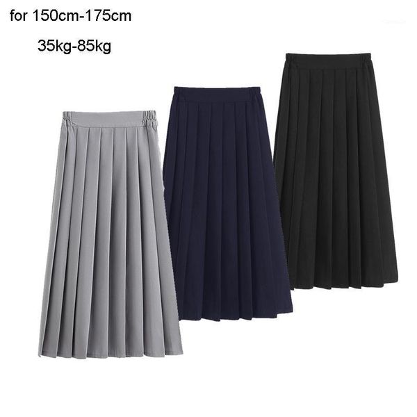 

teenage girl pleated skirts school uniform long 12 14 15 16 18 20 year big high students clothing, Blue