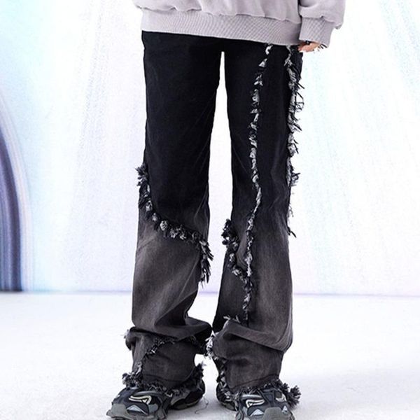 

women's jeans sxgoth pants gothic halloween femme cyber taille haute aesthetic bottoms mall goth punk egirl mom patchwork, Blue