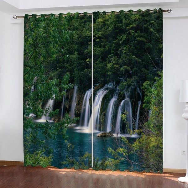 

curtain & drapes custom 3d fabric natreu scenery waterfall curtains stereoscopic