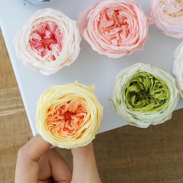 

decorative flowers & wreaths [japan austin 4-5cm one] multi-color preserved fresh flower material handmade car hanging rose gift box