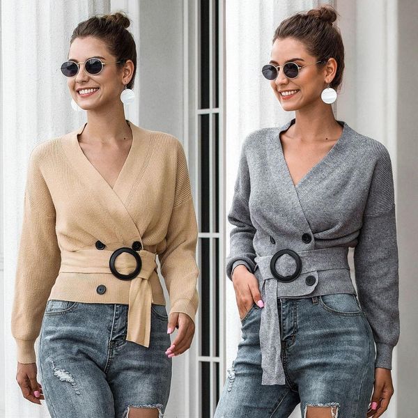 

knitted double breasted long sleeve v neck women sweater fashion 2021 new black cardigan autumn winter clothes knitwear c433 96iv, White;black